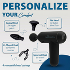 HealthWellnx Deep Tissue Massage Gun – Powerful 24W Percussion Body Massager with 6 Speed Levels, 4 Massage Heads & Cordless Rechargeable Design for Muscle Relaxation & Recovery